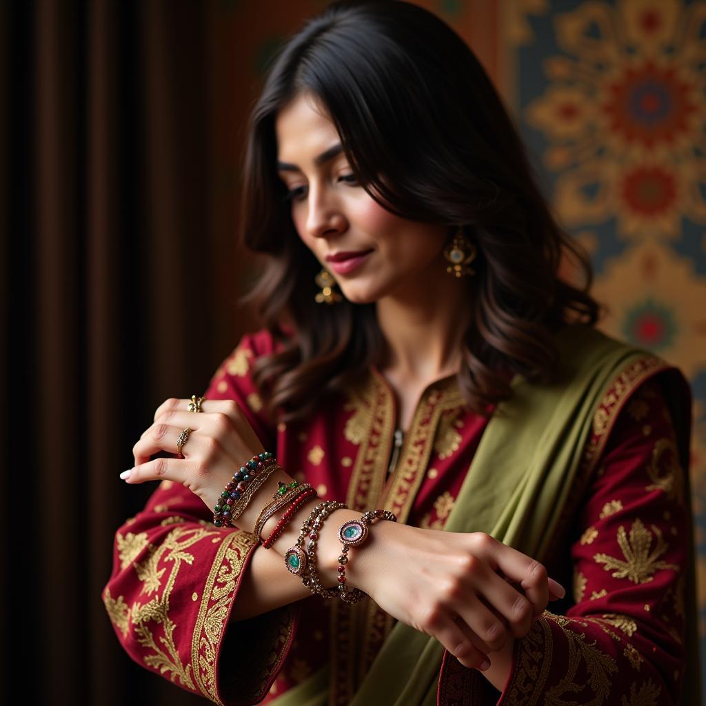 Pakistani Woman Applying Attar