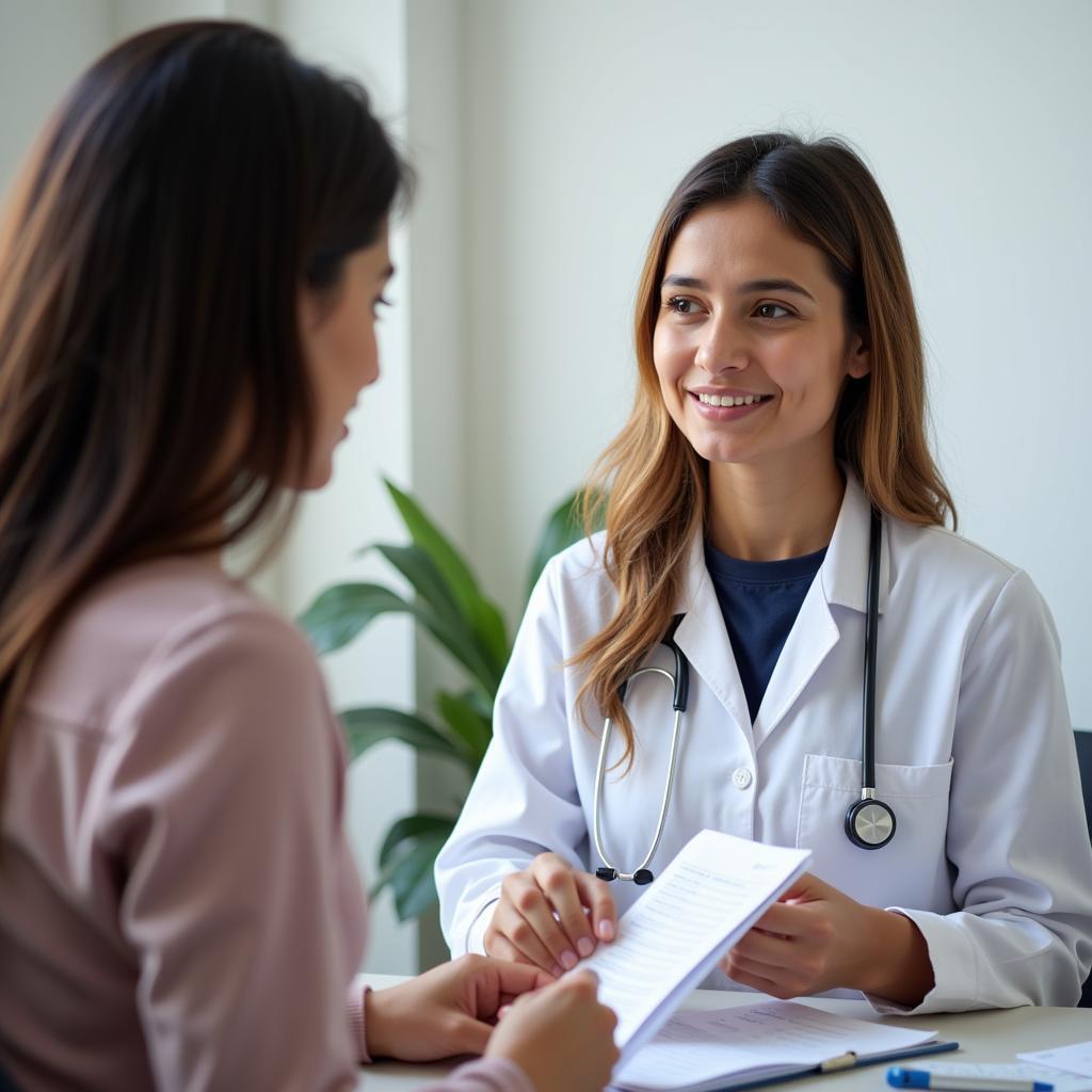 Pakistani Woman Consulting Doctor About Medroxyprogesterone