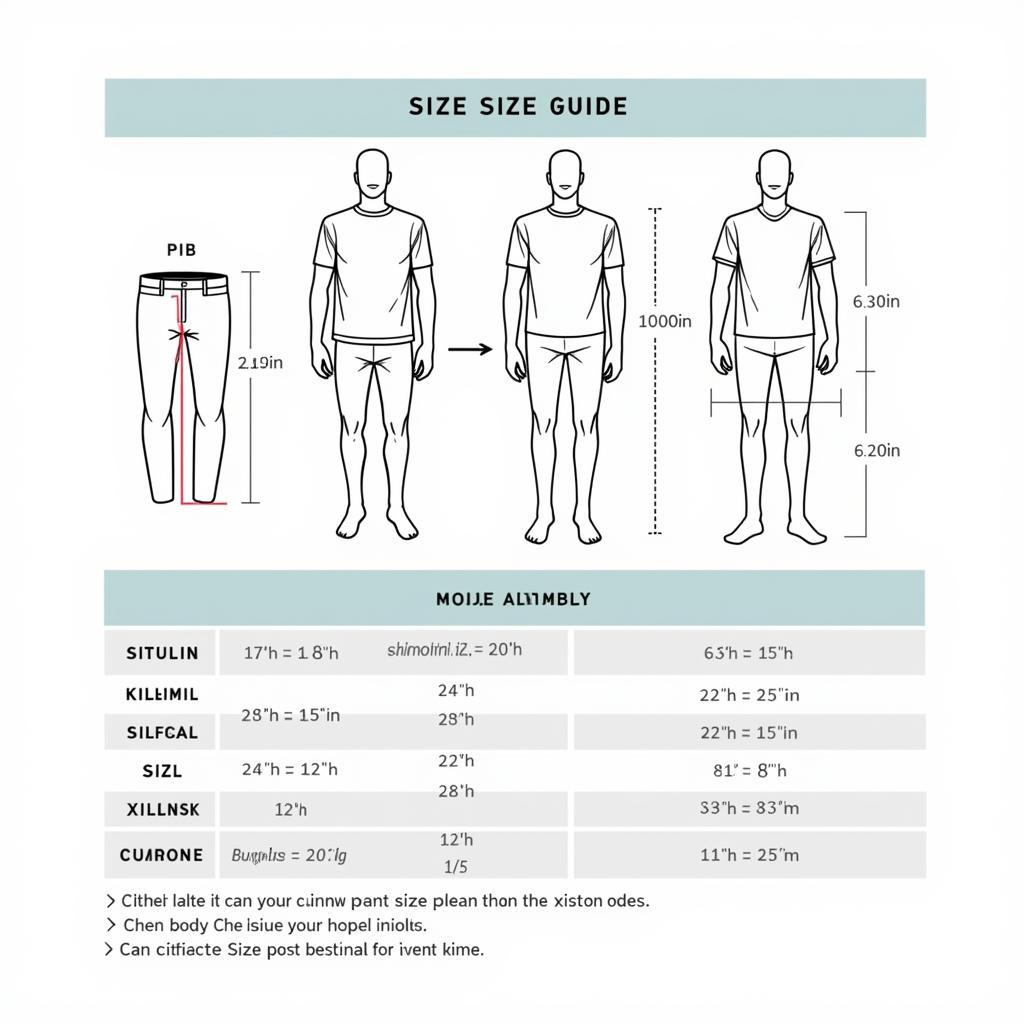 Pant Shirt Size Guide for Online Shopping in Pakistan