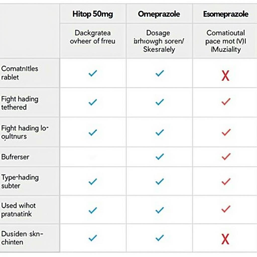 PPI Comparison Chart