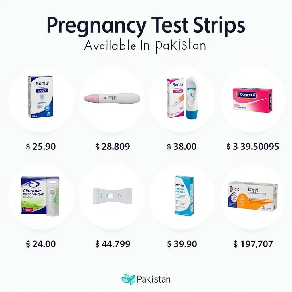 Pregnancy test strips with price tags in Pakistani Rupees