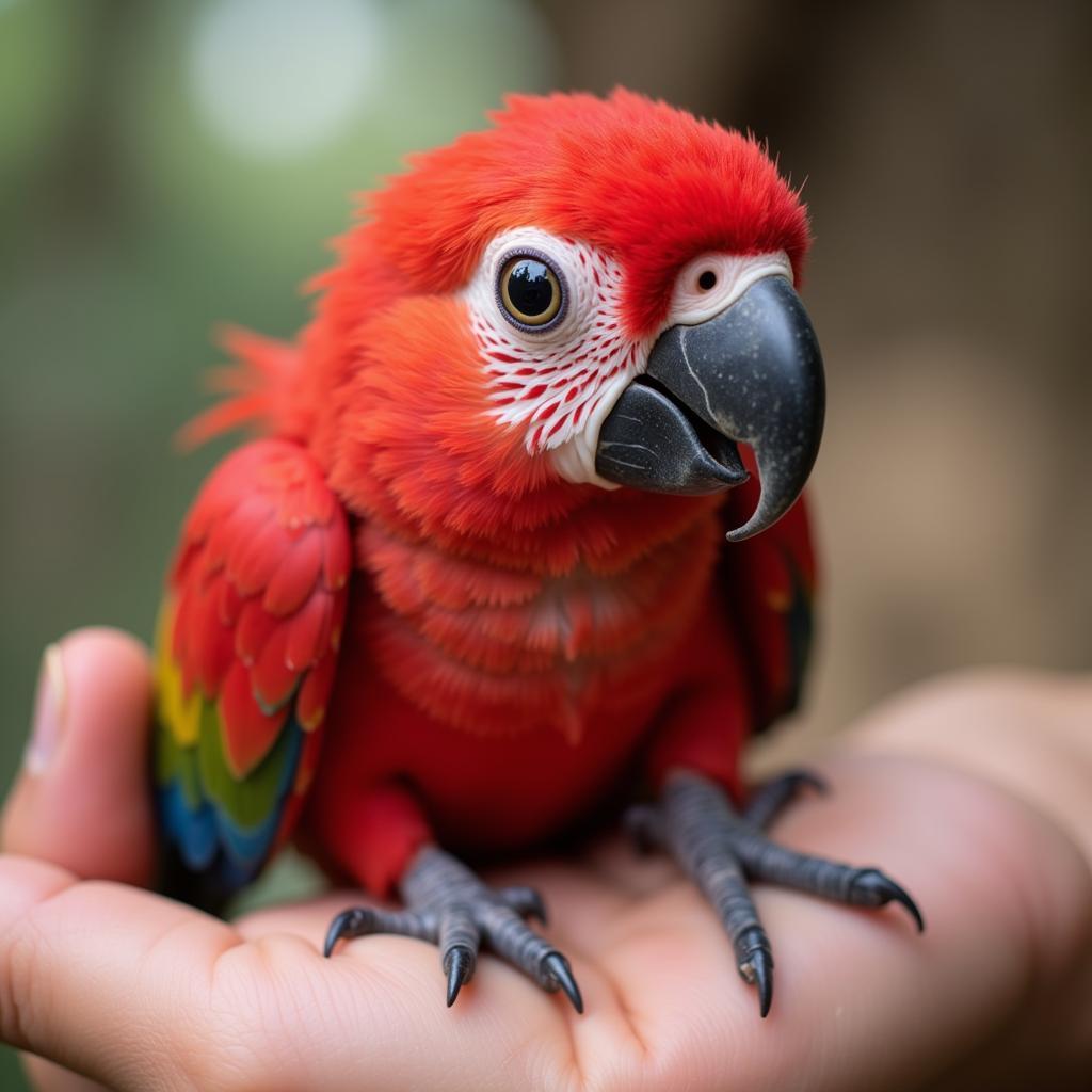 Red Macaw Chick in Pakistan