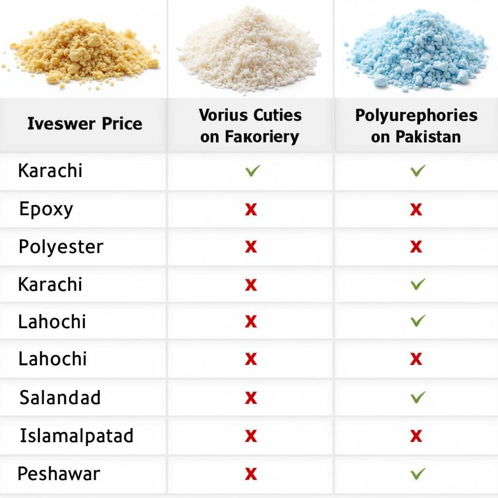 Resin Liquid Price Comparison in Different Cities of Pakistan