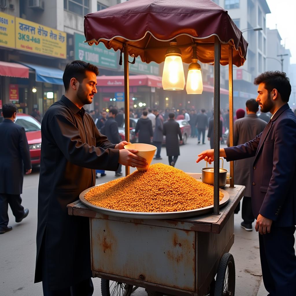 Roasted Chana Street Vendor in Pakistan