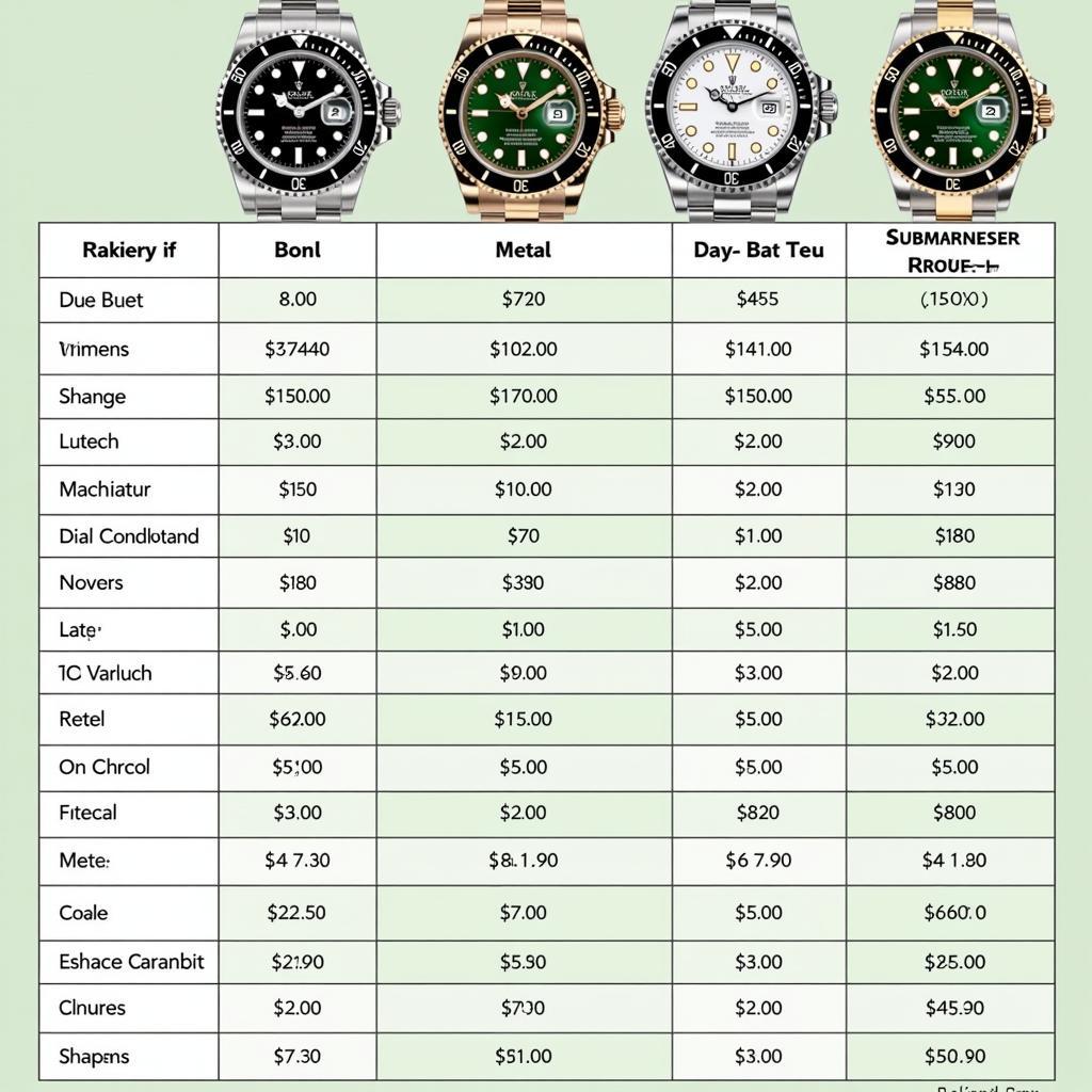 Rolex Models Price Comparison in Pakistan