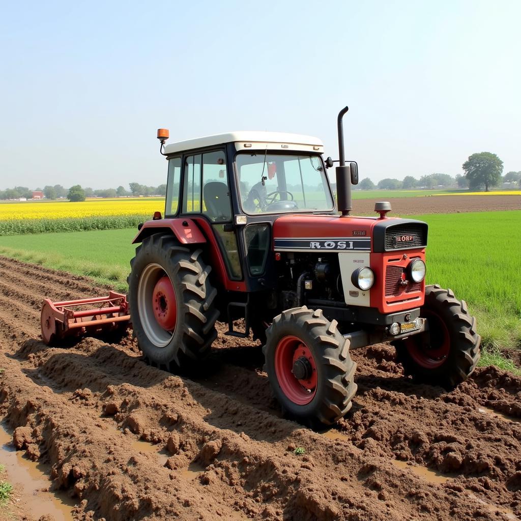 Rosi tractor working in the fields of Pakistan