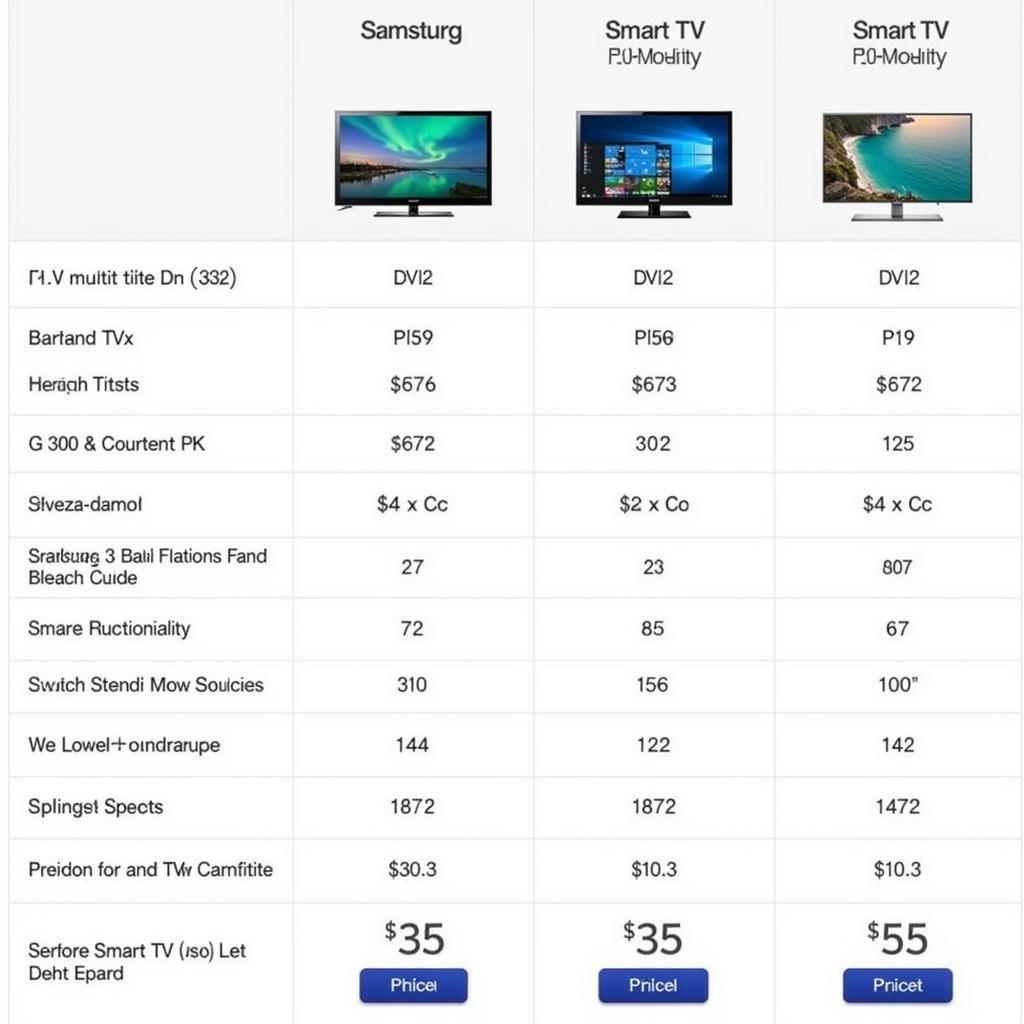 Samsung TV Features Comparison