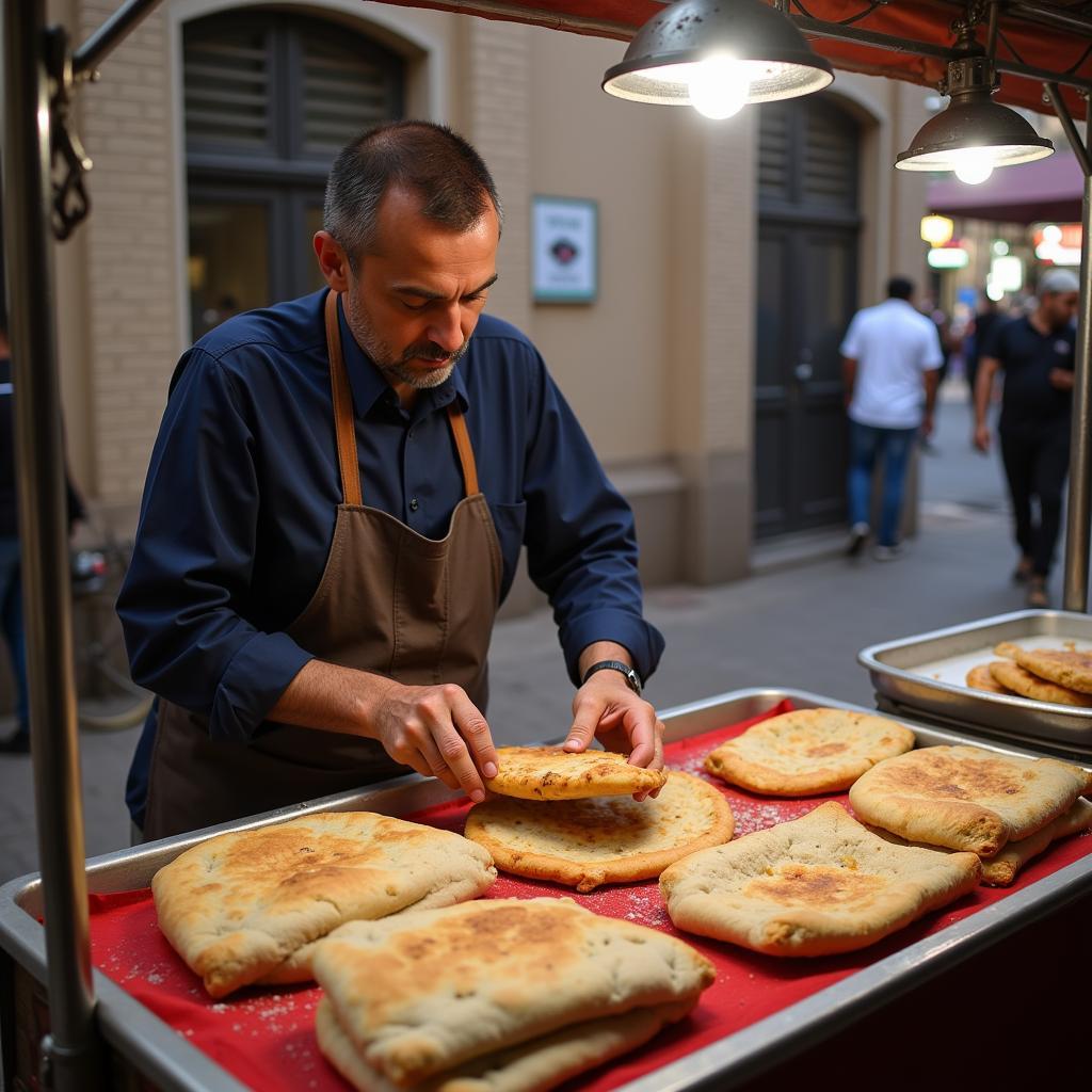 Shawarma Bread from a Street Vendor in Pakistan