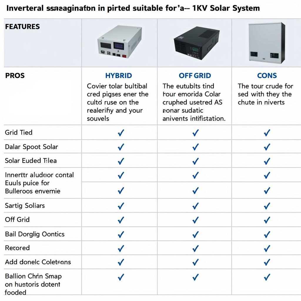 Comparison of Different Solar Inverter Types for 1KV Systems