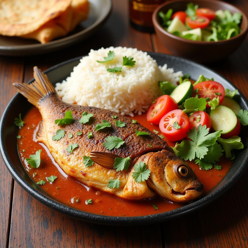 Sole Fish Served as Part of a Pakistani Meal