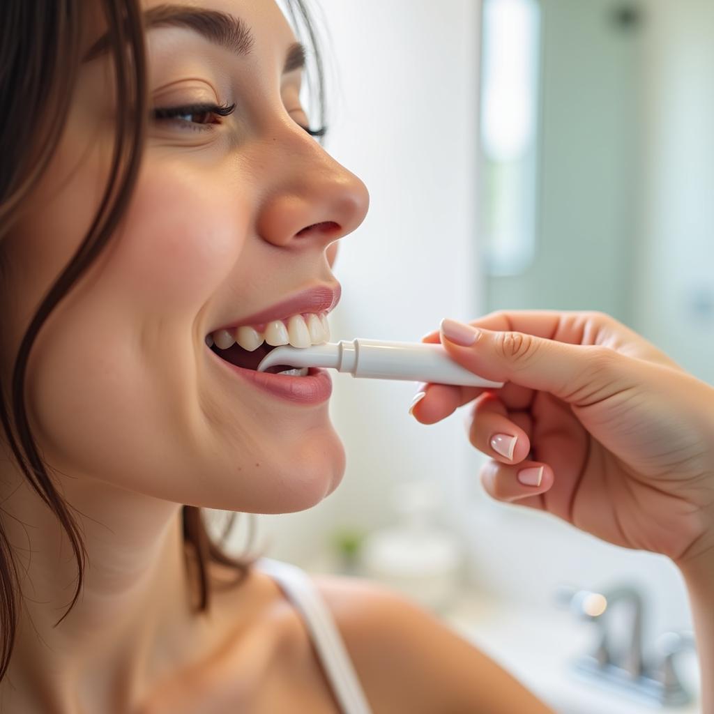 Applying a Teeth Whitening Pen