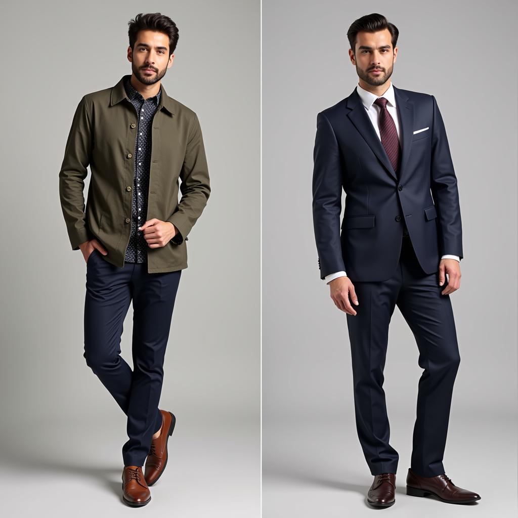 Top men's clothing brands in Pakistan offer diverse options, including casual wear like jeans and t-shirts, and formal attire such as suits and blazers.