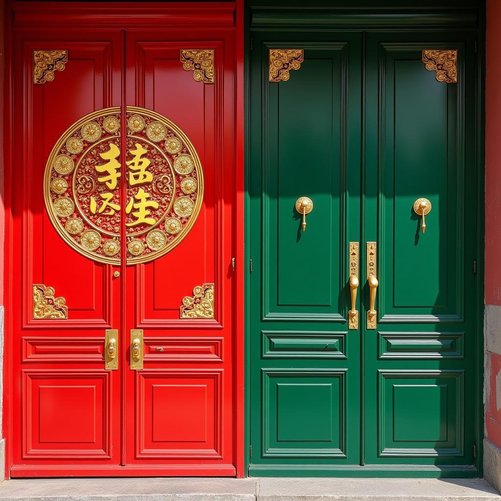 Traditional Pakistani door colors showcasing vibrant hues and intricate designs