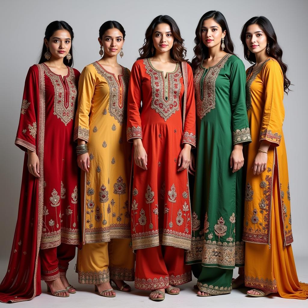 Elegant Traditional Pakistani Two Piece Suits