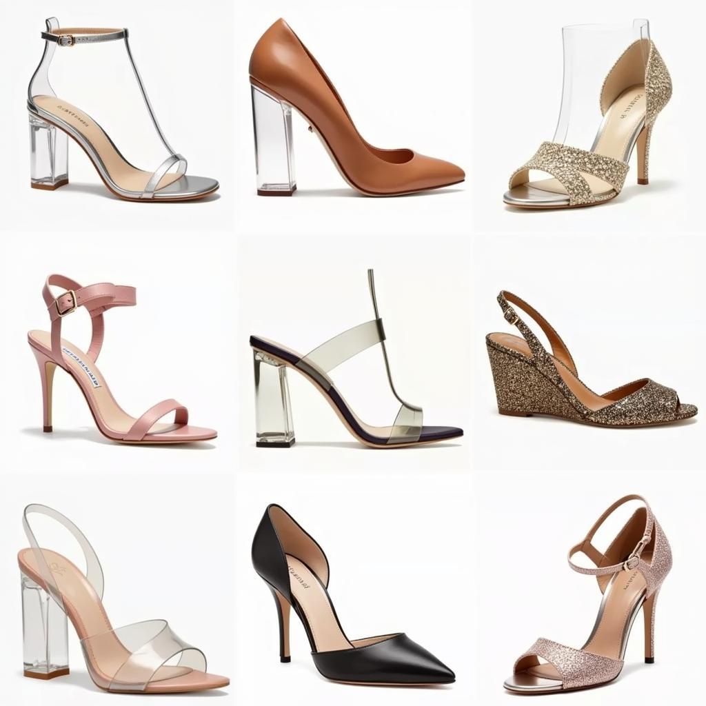 Different styles of transparent heels available in Pakistan