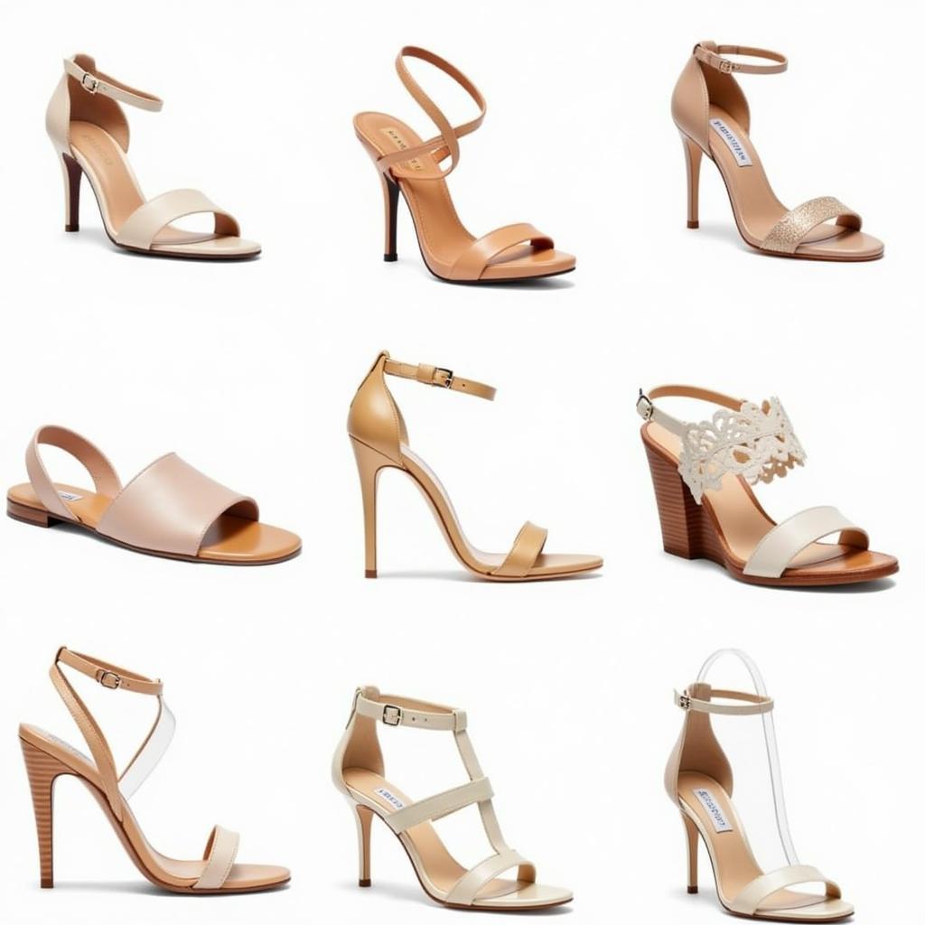 Different styles of transparent sandals available in Pakistan: heels, flats, wedges