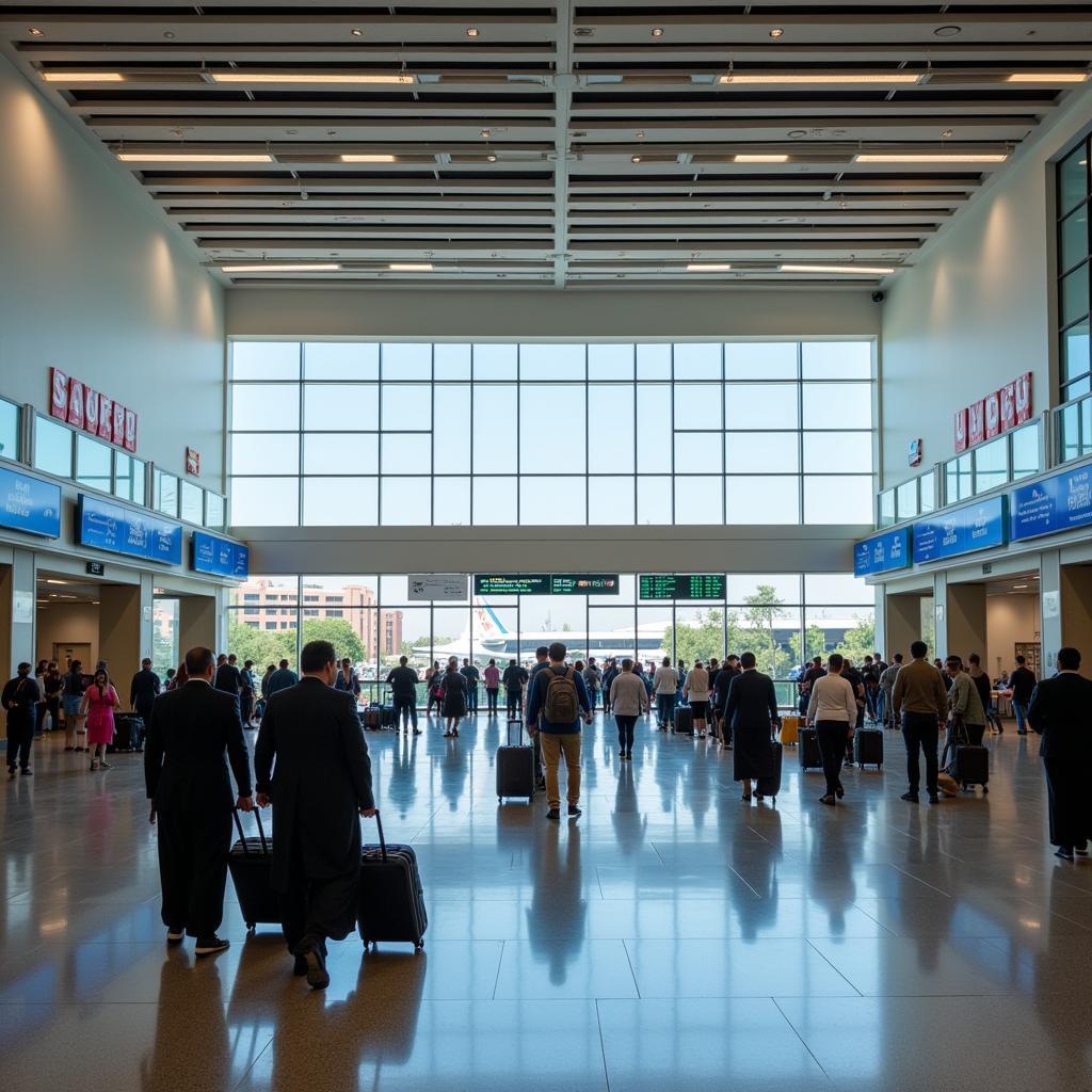 Passengers arriving at a UAE airport