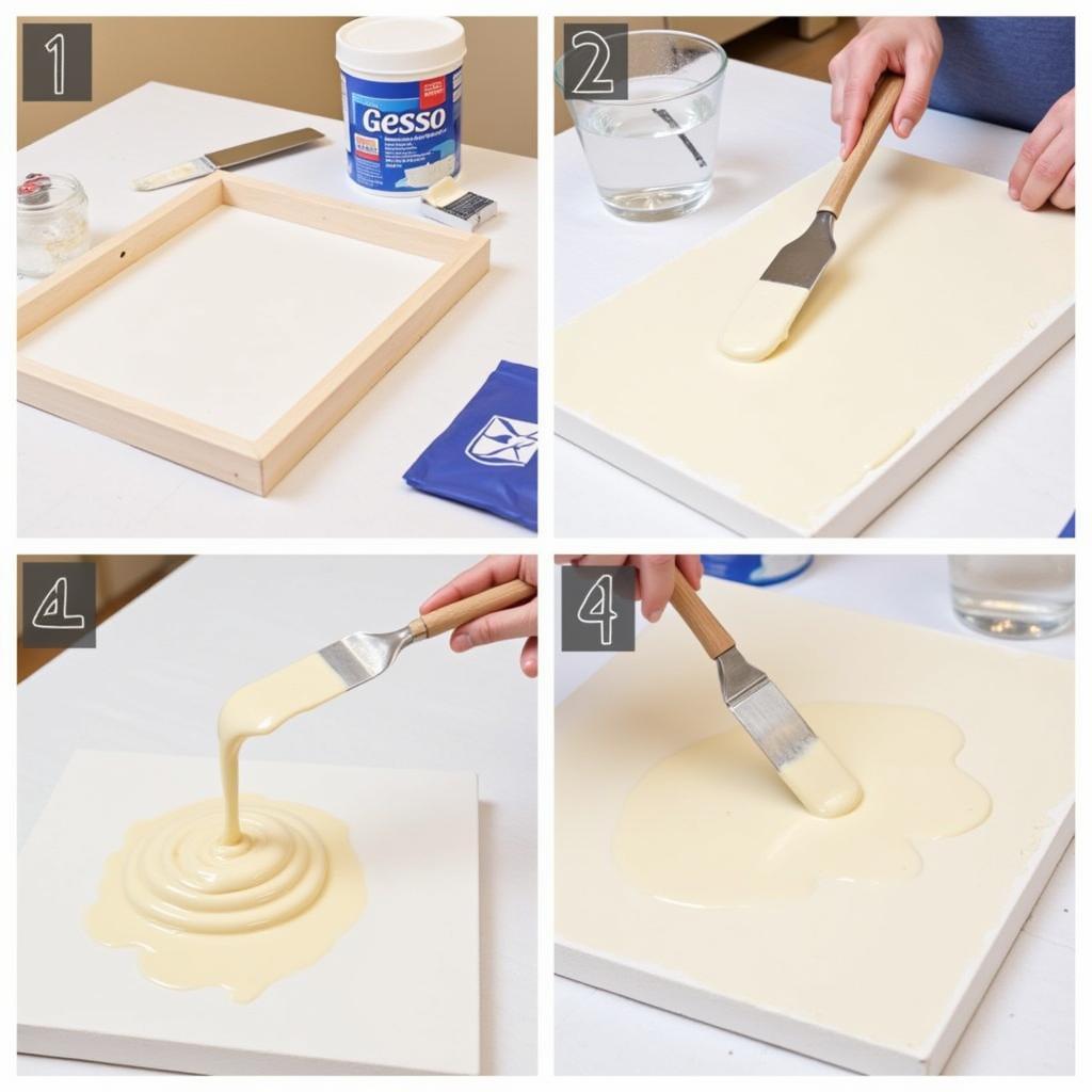 Applying Gesso to a Canvas