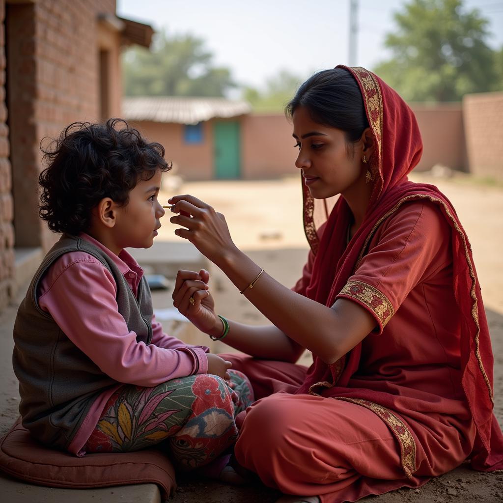 Administering Vitamin A Drops in Pakistan