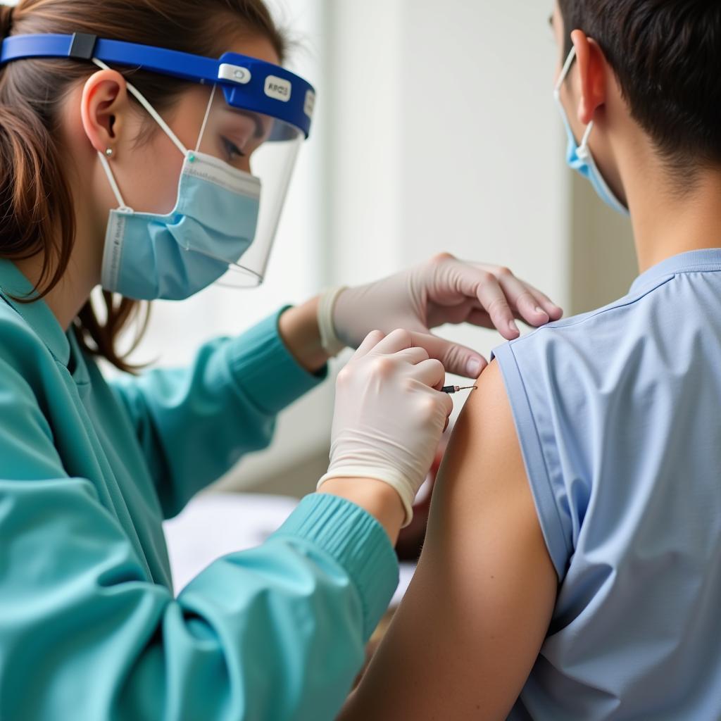 Administering a vitamin C injection