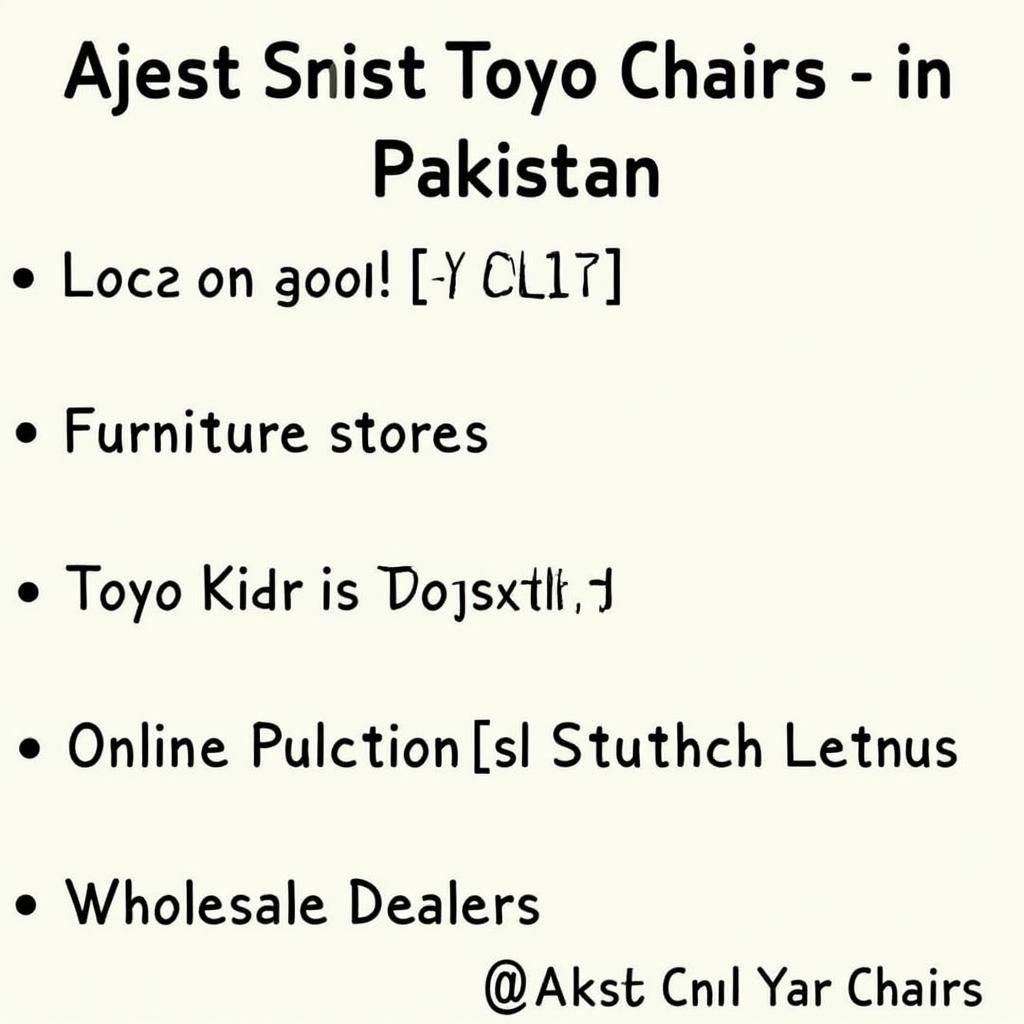 Where to Buy Toyo Chairs in Pakistan