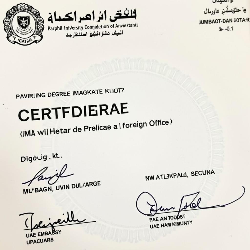 Attested Pakistani Degree Certificate