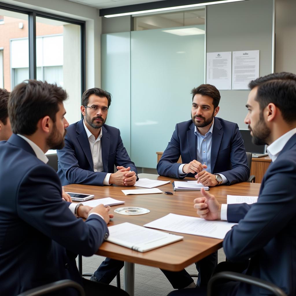 Officials of an autonomous body in Pakistan in a meeting