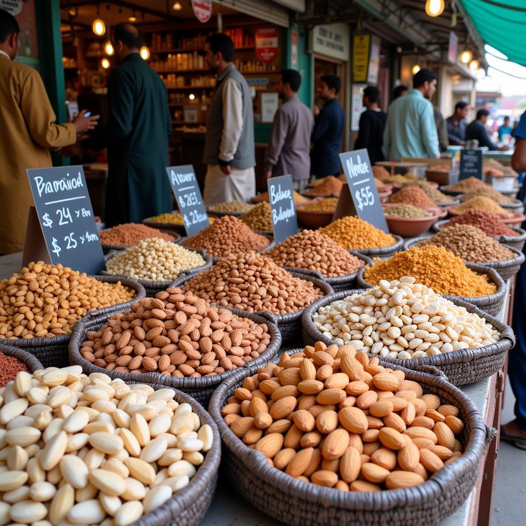 Almond prices in a Pakistani market