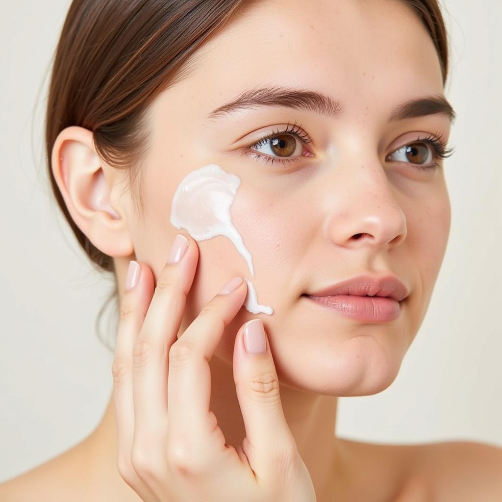 Applying Benzoyl Peroxide Cream