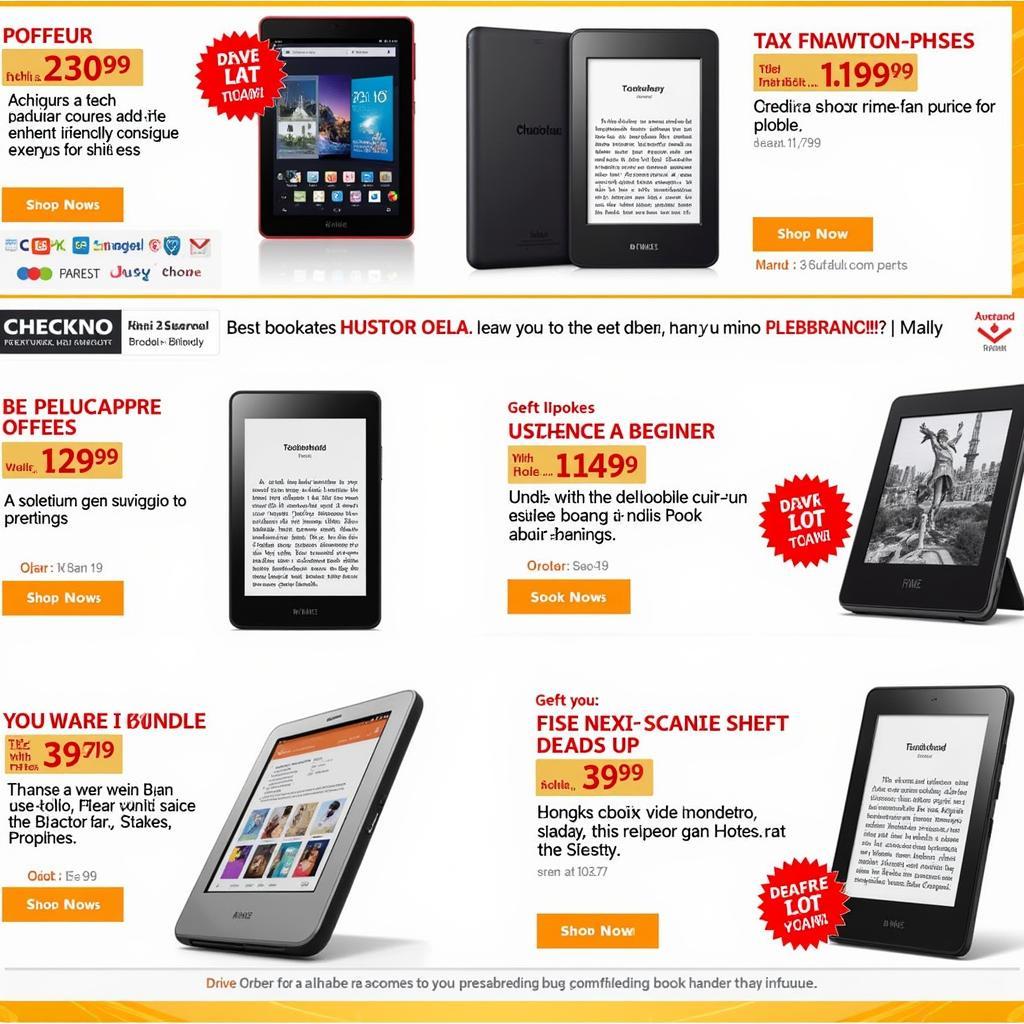 Image showcasing various deals and discounts on e-book readers available in Pakistan.