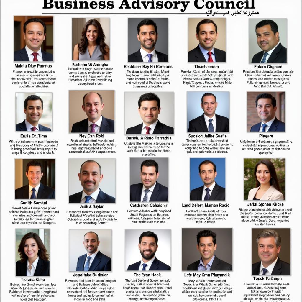 Members of the Business Advisory Council Pakistan