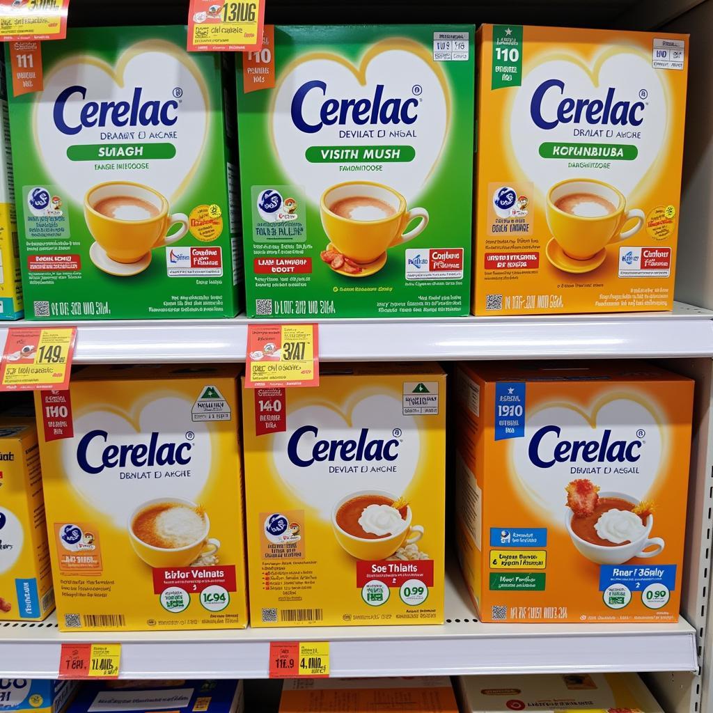 Cerelac prices on a supermarket shelf in Pakistan