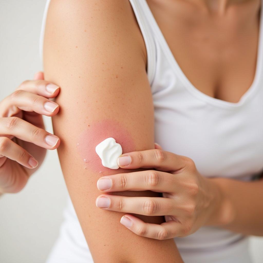 Applying Dermatin Cream to Affected Skin