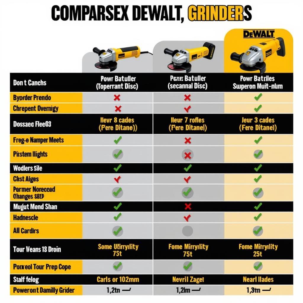 Comparing DeWalt Grinder Specifications