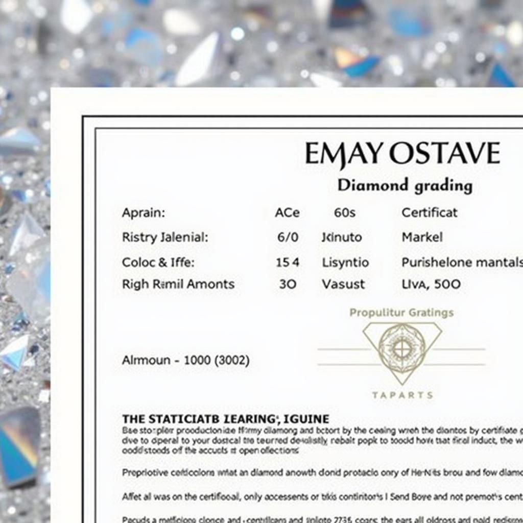 Diamond Certification in Pakistan: A close-up of a diamond certificate.