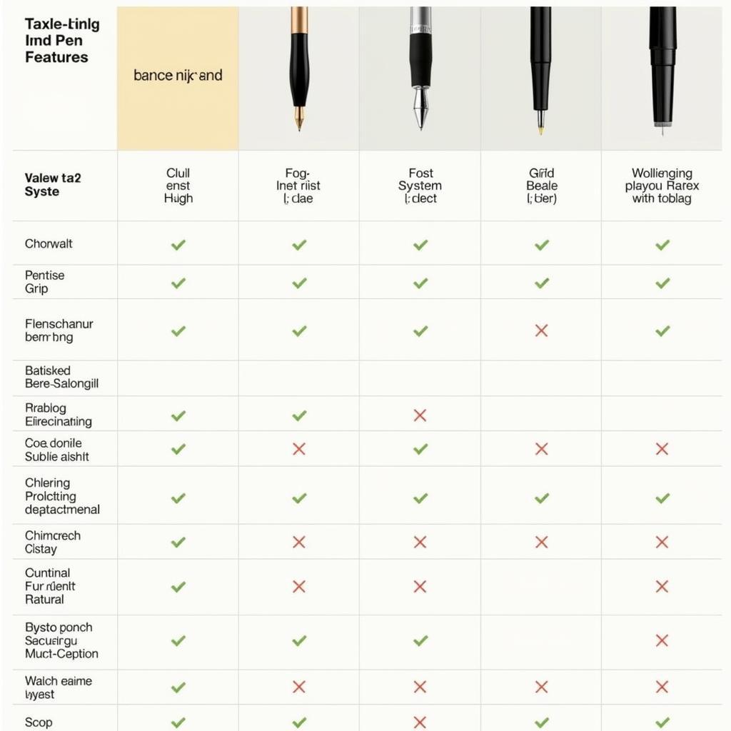 Dollar Ink Pen Features Comparison