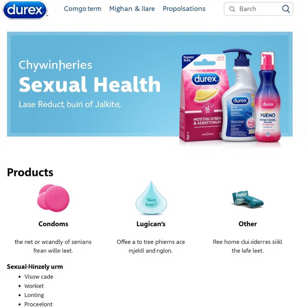 Durex Official Website Screenshot Showing Product Range