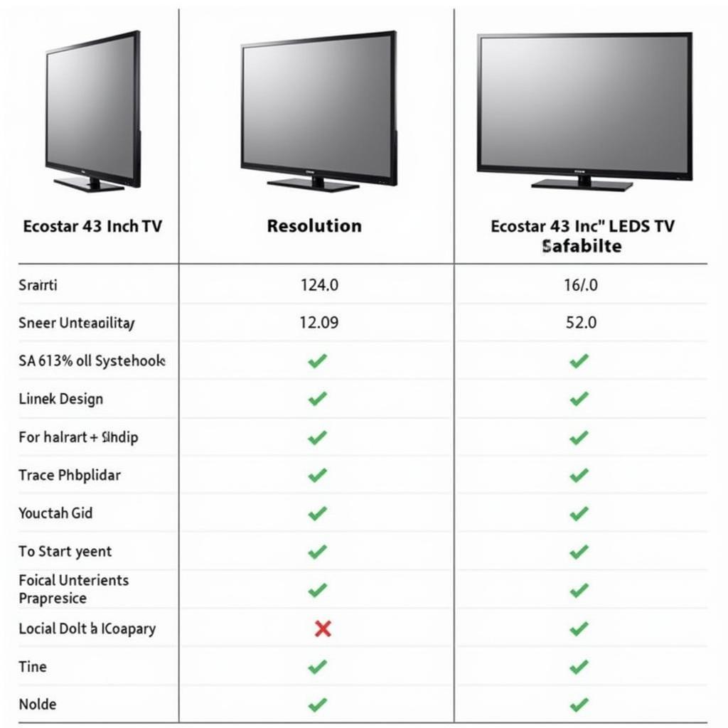 Ecostar 43 inch LED Features Comparison