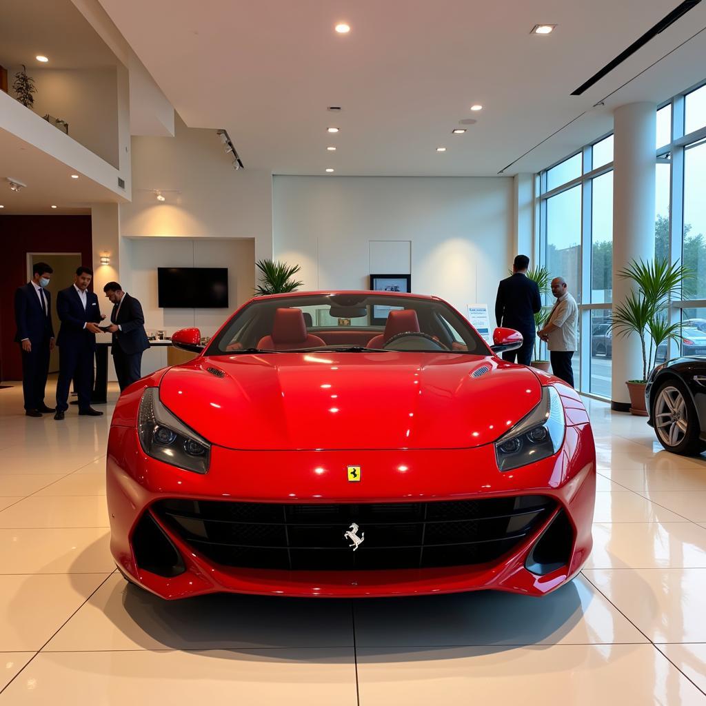 Ferrari Roma displayed in a Pakistani showroom