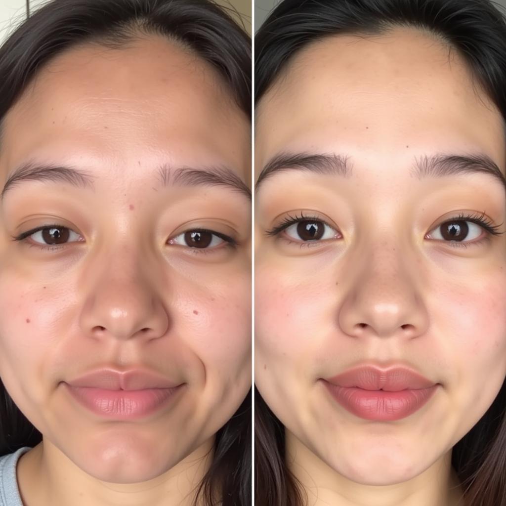 Before and After Glutathione Skin Whitening Treatment