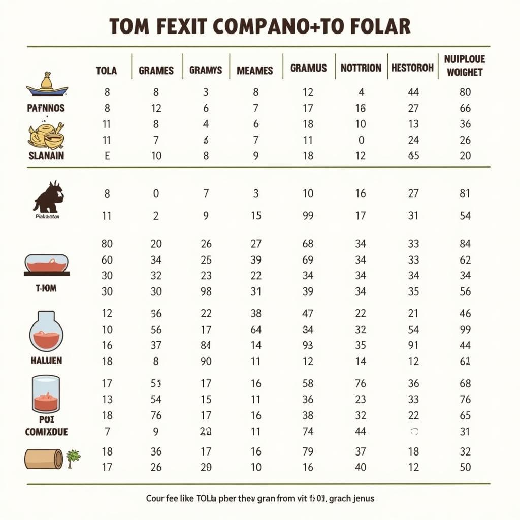 Grams to Tola Conversion Chart