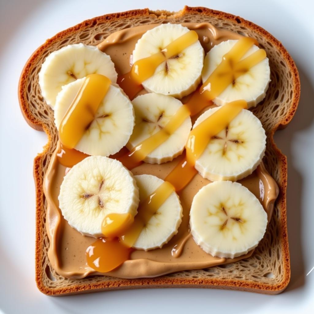 Healthy Peanut Butter Sandwich on Whole Wheat Bread