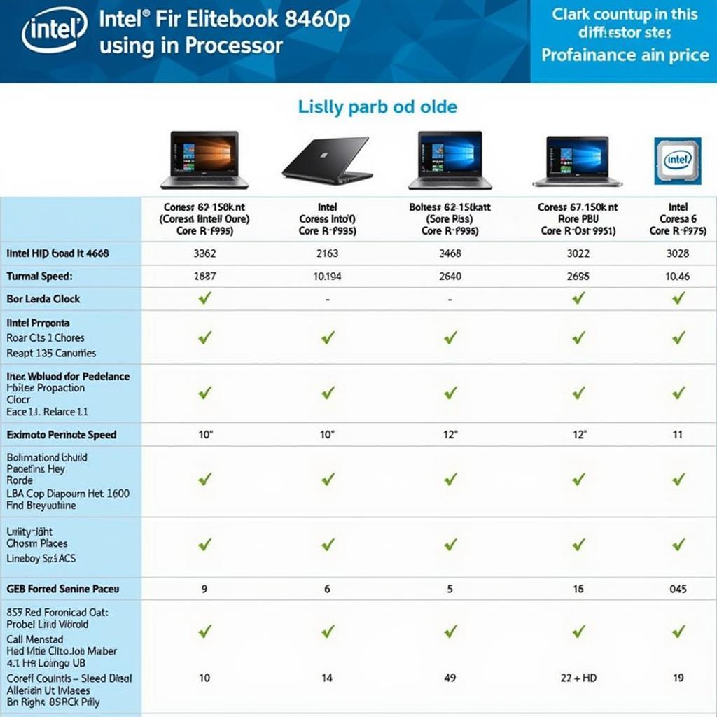 HP EliteBook 8460p Processor Comparison Chart