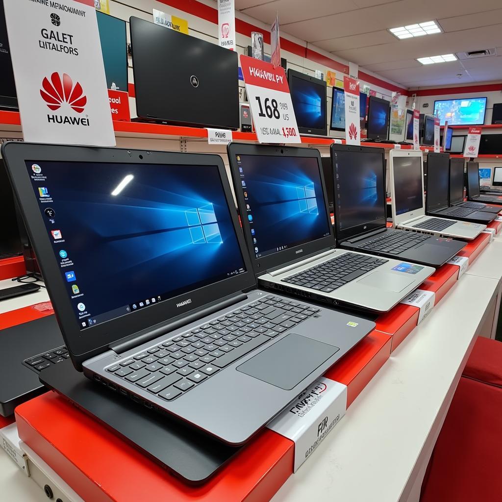 Huawei Laptops Displayed in a Pakistani Electronics Store