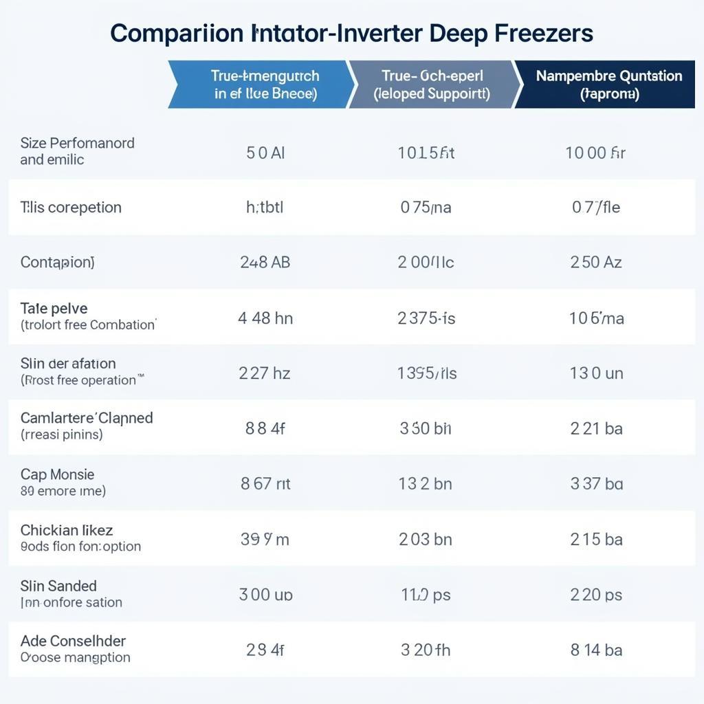 Inverter Deep Freezer Sizes and Features Comparison