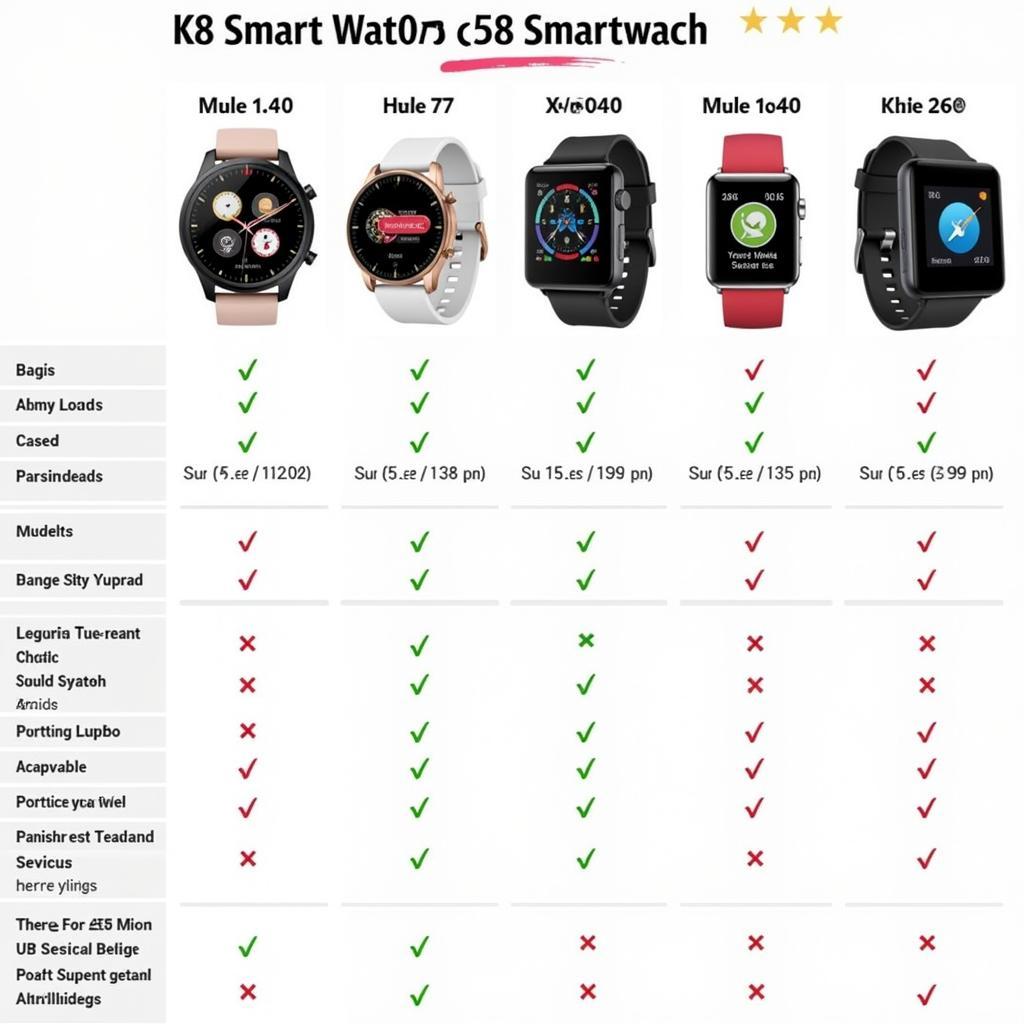 Comparing K8 Smartwatch Models