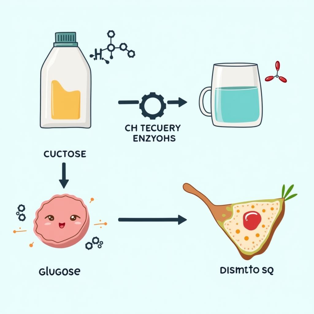 Lactase Enzyme Breaking Down Lactose