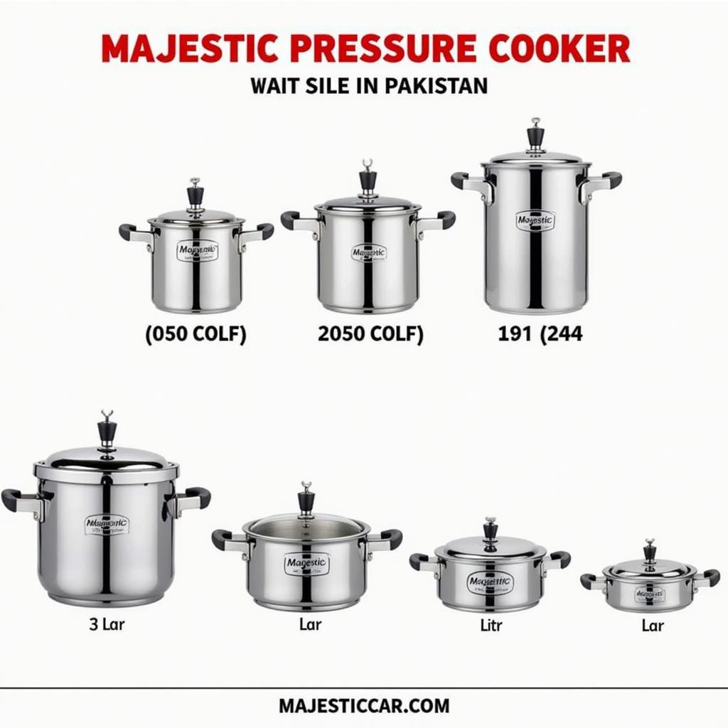 Majestic Pressure Cooker Sizes in Liters