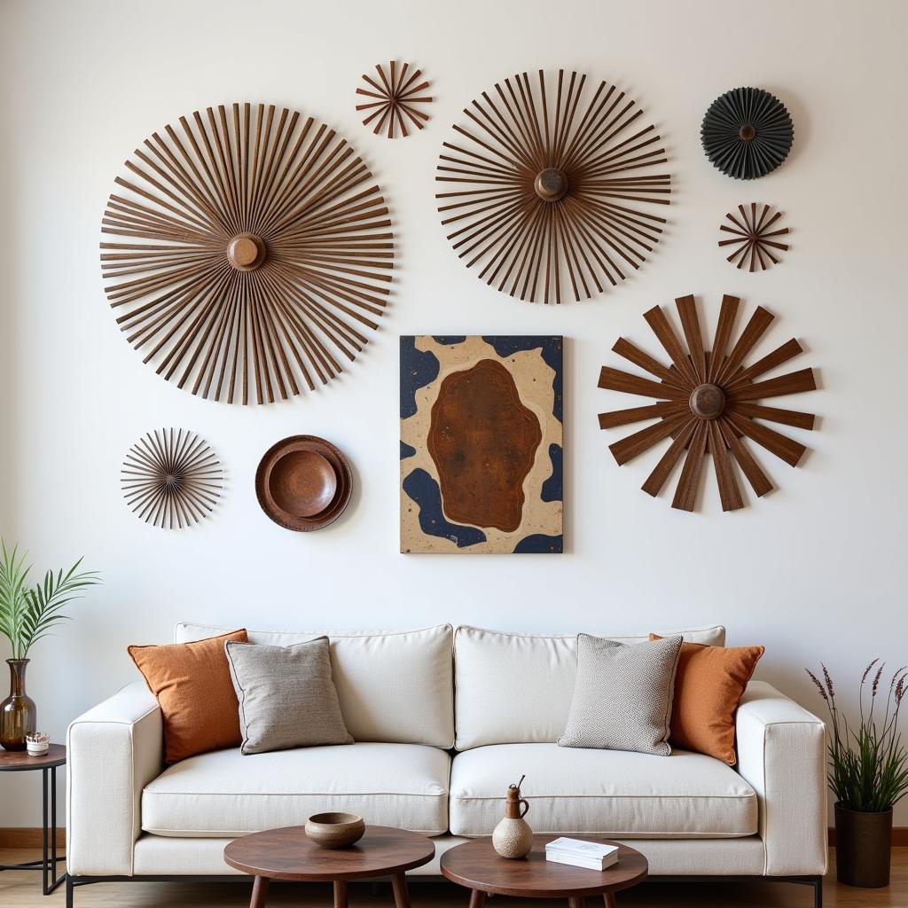 Modern Pakistani Wall Art featuring abstract designs and contemporary materials