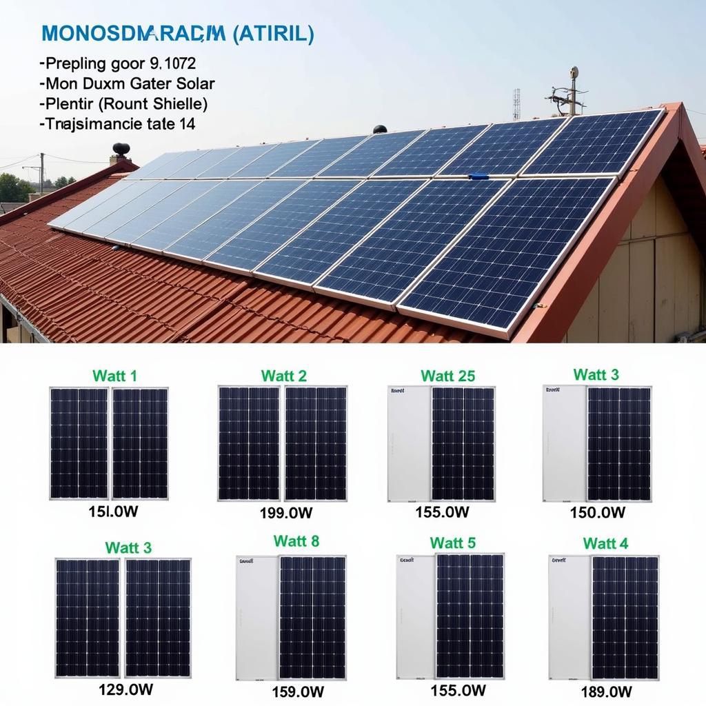 Mono solar panel price in Pakistan: A visual guide to different sizes and costs.